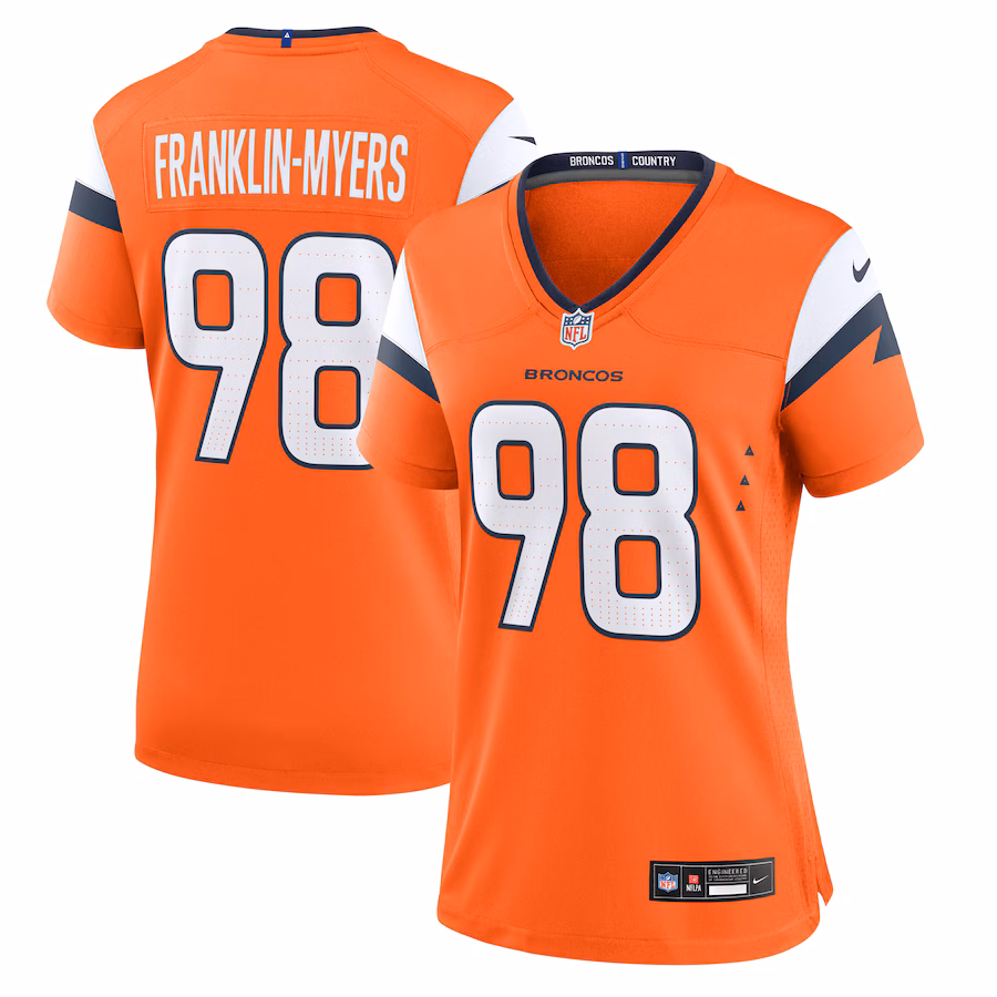Women's Denver Broncos John Franklin-Myers Nike Orange Team Game Jersey - Ujersey Shop