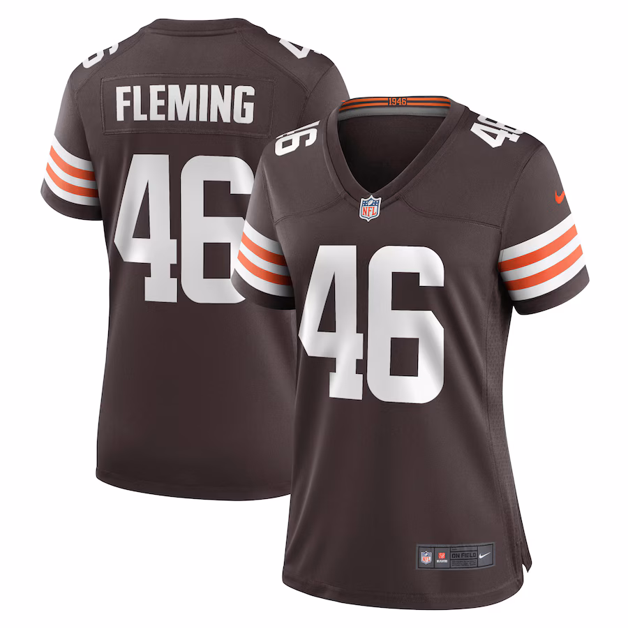 Women's Cleveland Browns Don Fleming Nike Brown Retired Player Jersey - Ujersey Shop