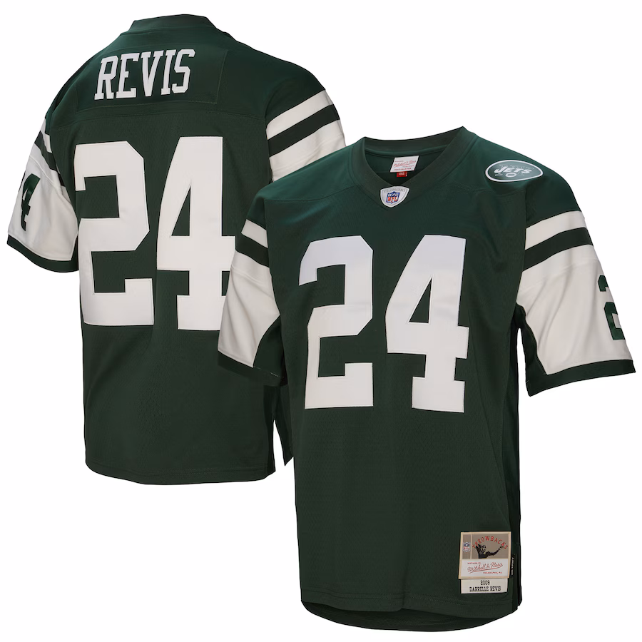 Men's New York Jets Darrelle Revis Mitchell & Ness Green Legacy Replica Jersey - Ujersey Shop