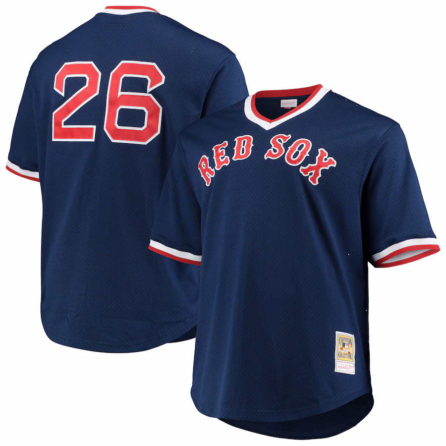 Men's Boston Red Sox Wade Boggs Mitchell & Ness Navy Big & Tall Cooperstown Collection Mesh Batting Practice Jersey - Ujersey Shop
