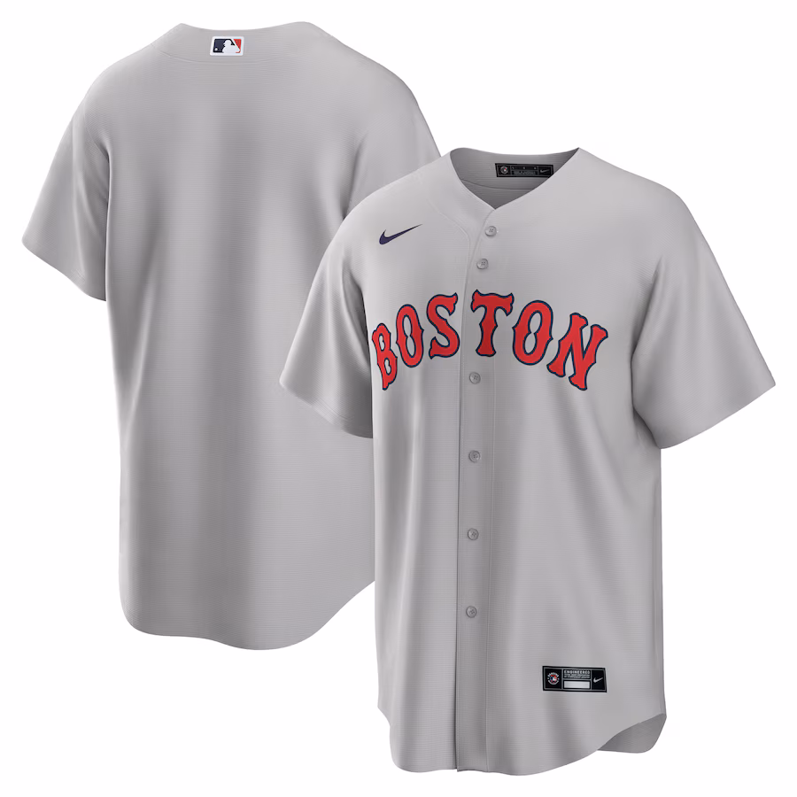 Men's Boston Red Sox Nike Gray Road Replica Team Jersey - Ujersey Shop
