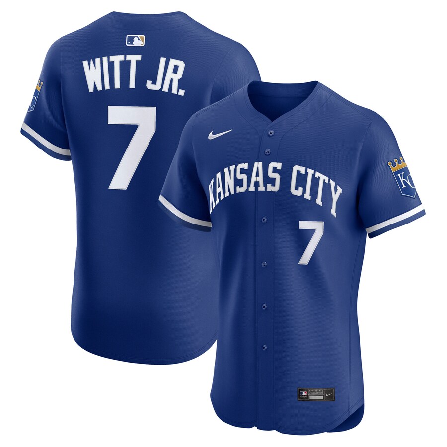 Men's Kansas City Royals Bobby Witt Jr. Nike Royal Alternate 2 Elite Player Jersey - Ujersey Shop