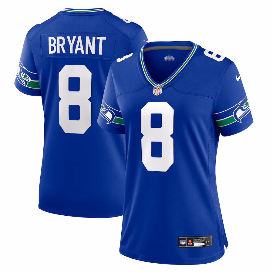 Women's Seattle Seahawks Coby Bryant Nike Royal Throwback Player Game Jersey - Ujersey Shop