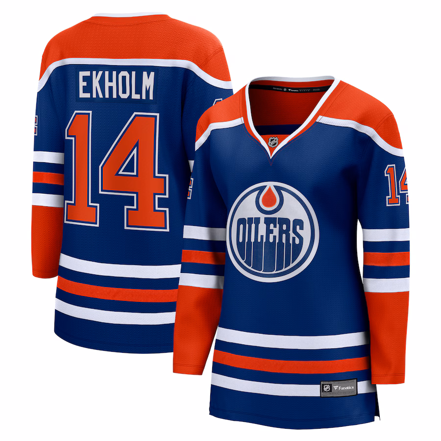 Women's Edmonton Oilers Mattias Ekholm Fanatics Royal Home Breakaway Jersey - Ujersey Shop