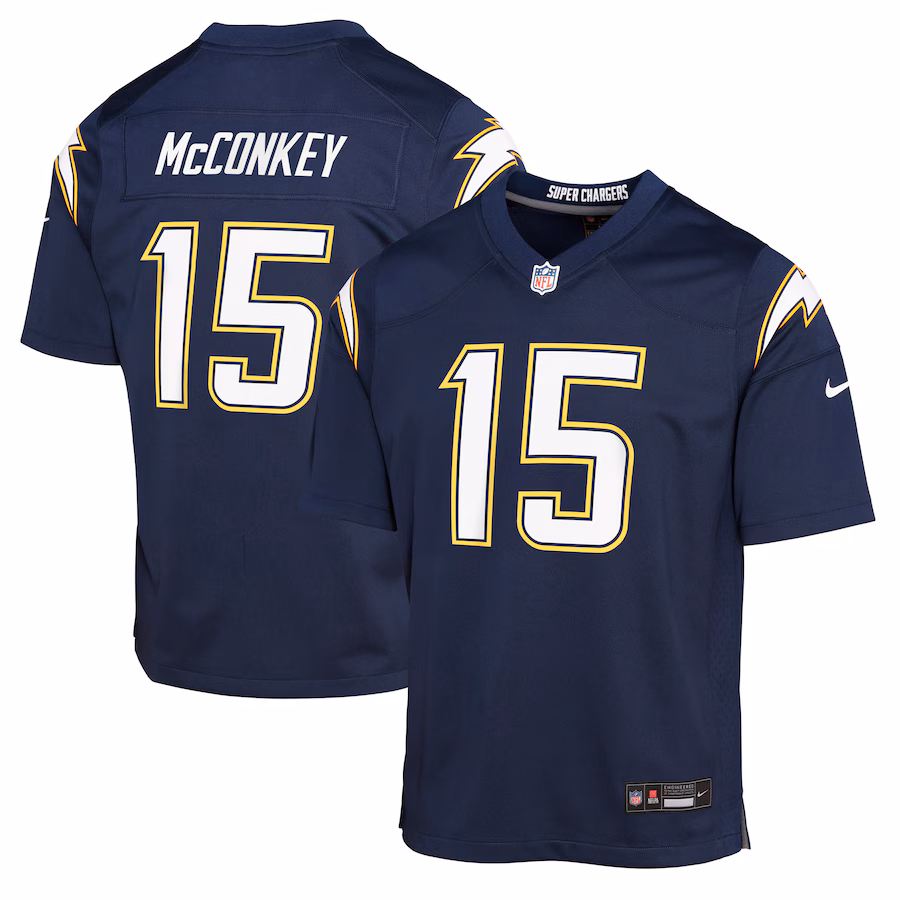Youth Los Angeles Chargers Ladd McConkey Nike Navy Alternate Super Chargers Game Player Jersey - Ujersey Shop