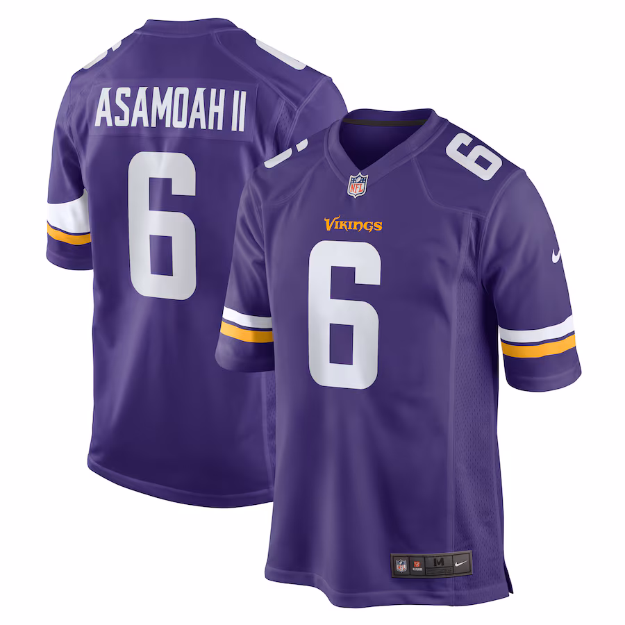 Men's Minnesota Vikings Brian Asamoah II Nike Purple Game Jersey - Ujersey Shop