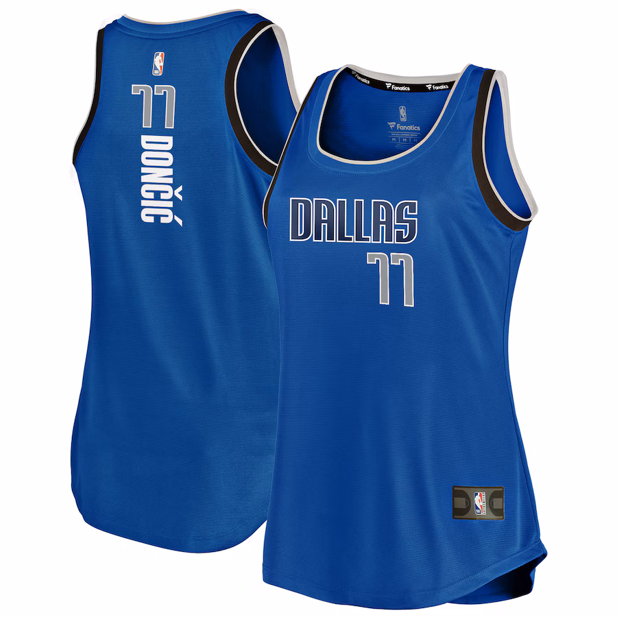 Women's Dallas Mavericks Luka Doncic Fanatics Blue Fast Break Team Tank Jersey - Icon Edition - Ujersey Shop