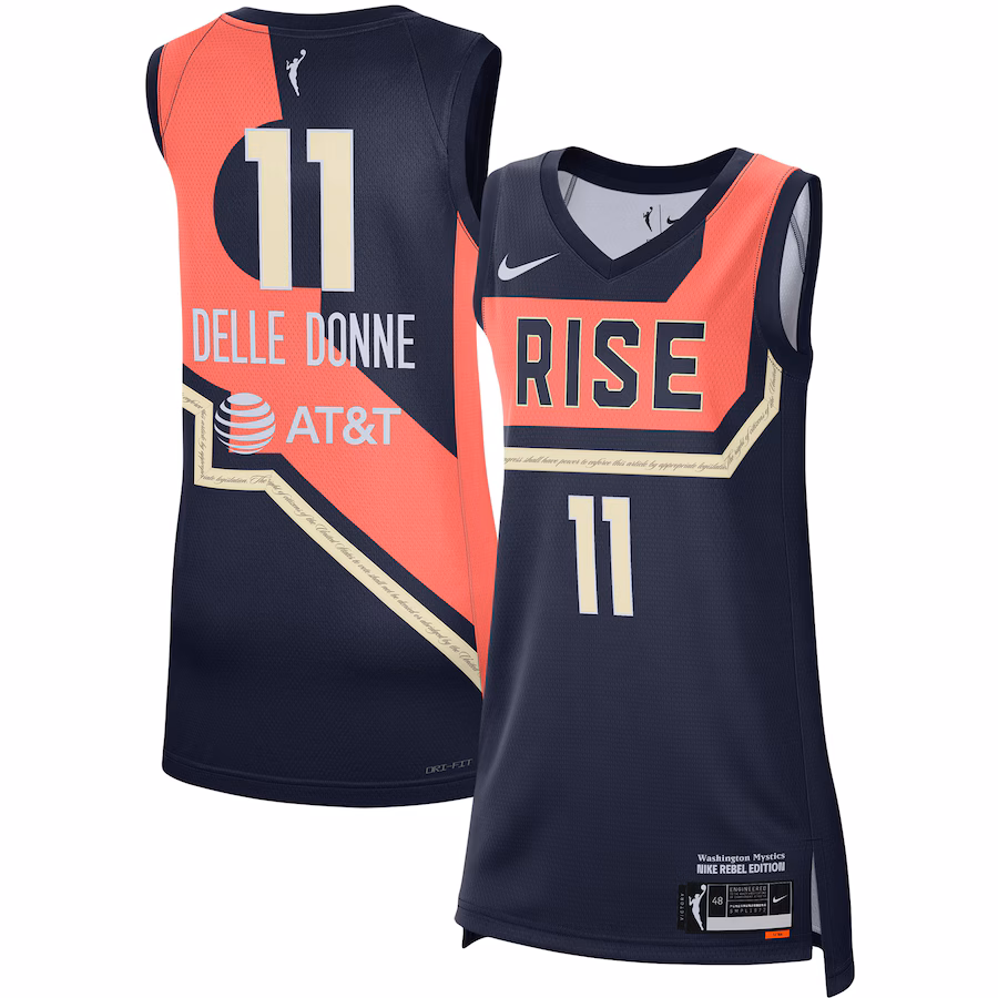 Women's Washington Mystics Elena Delle Donne Nike Navy 2021 Rebel Edition Victory Player Jersey - Ujersey Shop