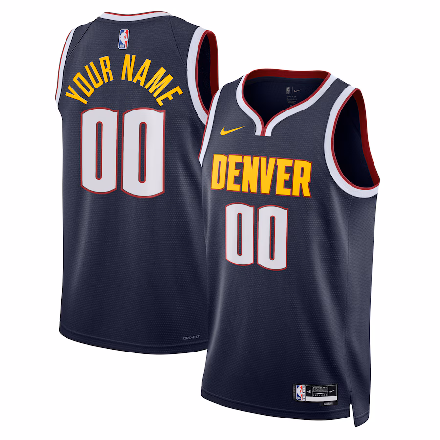 Unisex Denver Nuggets Nike Navy Swingman Custom Jersey - Icon Edition - Ujersey Shop