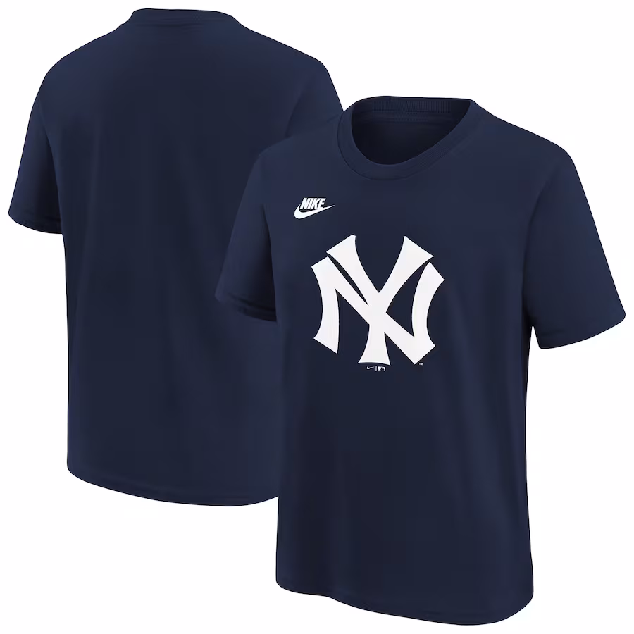 Youth New York Yankees Nike Navy Cooperstown Collection Team Logo T-Shirt - Ujersey Shop