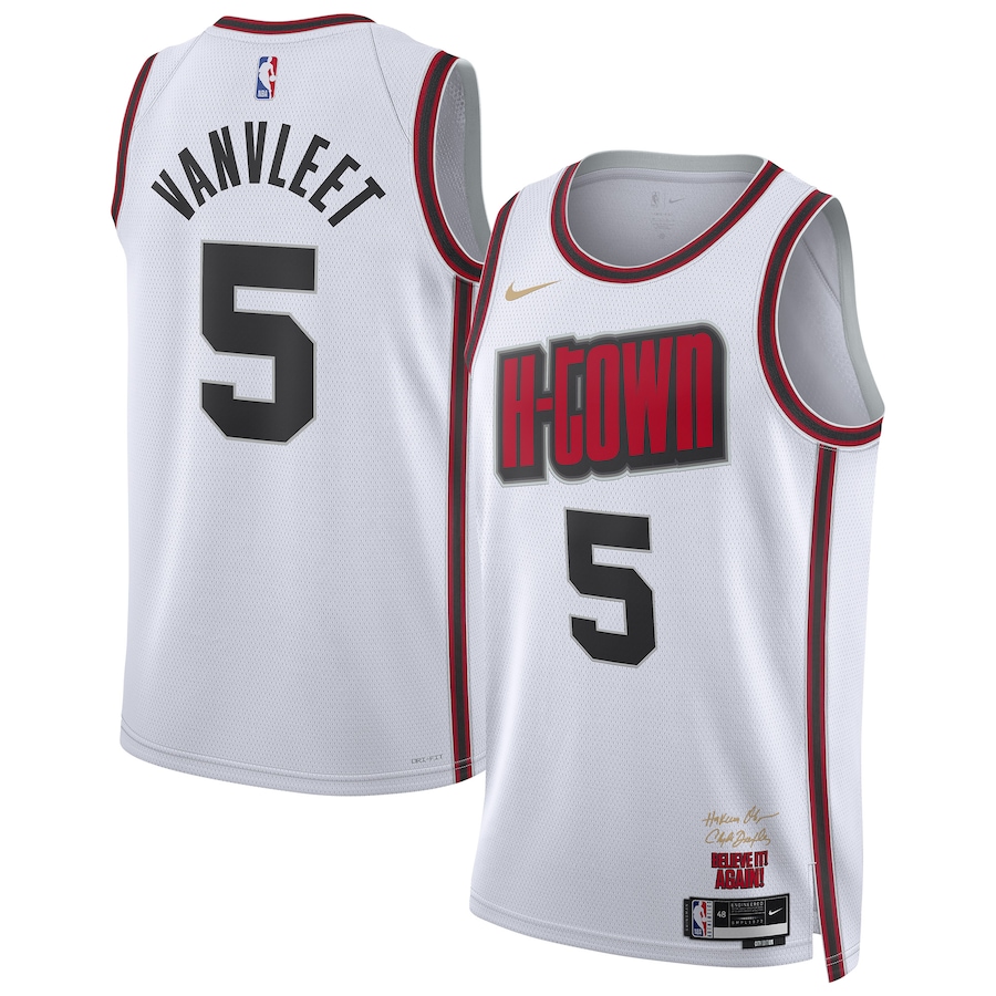 Unisex Houston Rockets Fred VanVleet Nike White 2024/25 Swingman Player Jersey - City Edition - Ujersey Shop