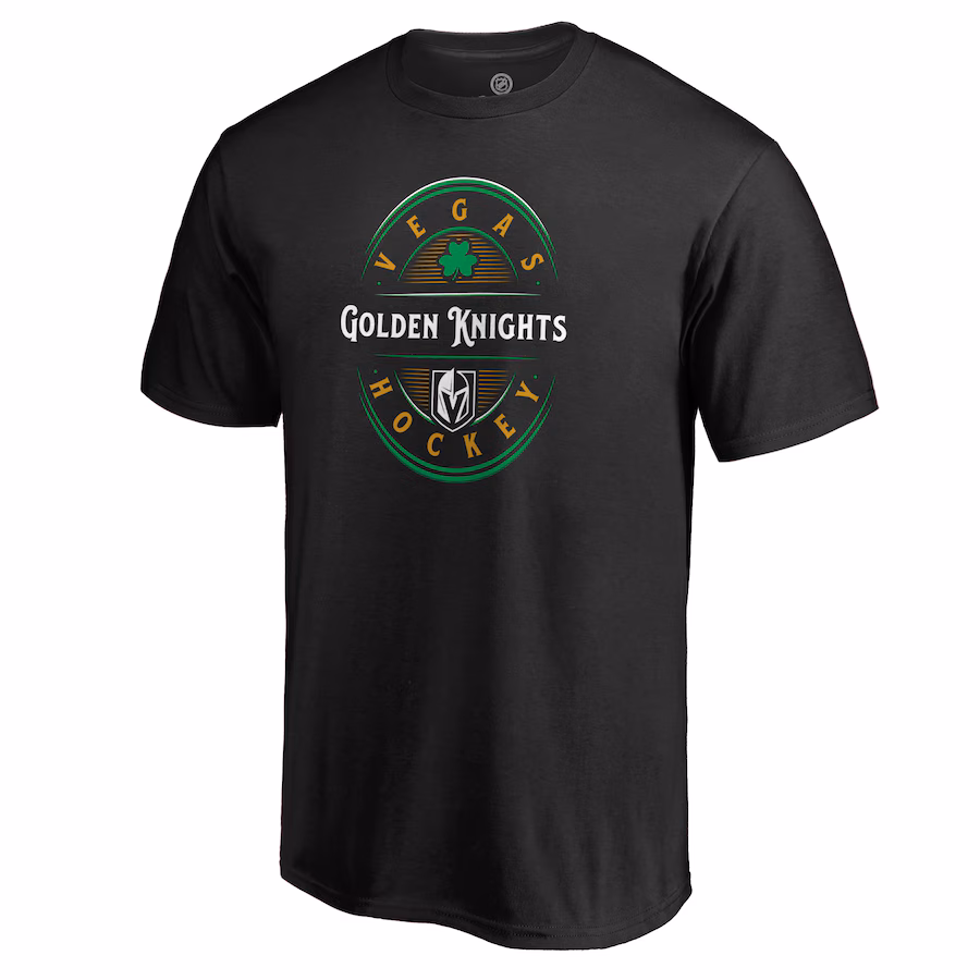 Men's Vegas Golden Knights Black St. Patrick's Day Forever Lucky T-Shirt - Ujersey Shop