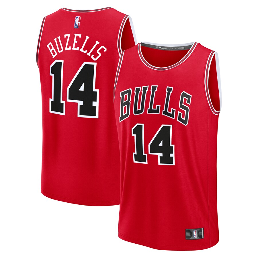 Men's Chicago Bulls Matas Buzelis Fanatics Red Fast Break Replica Player Jersey - Icon Edition - Ujersey Shop