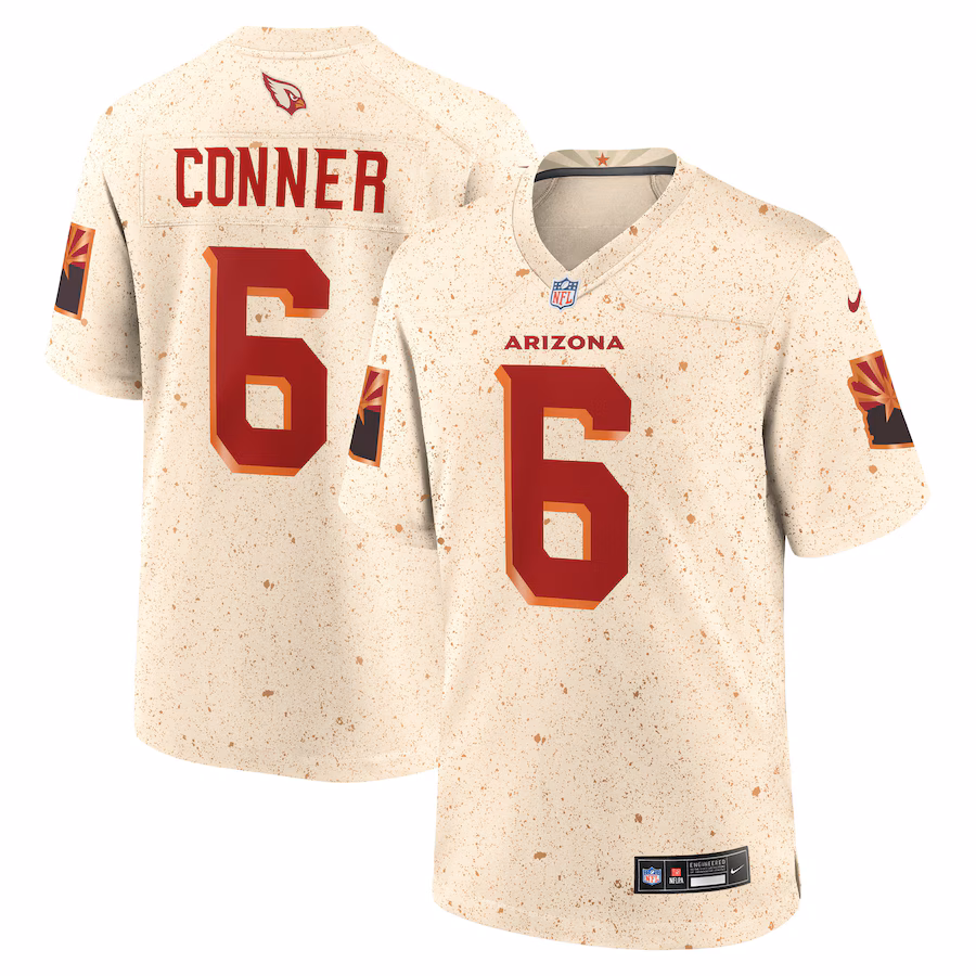 Men's Arizona Cardinals James Conner Nike Natural 2025 Rivalries Collection Game Jersey - Ujersey Shop