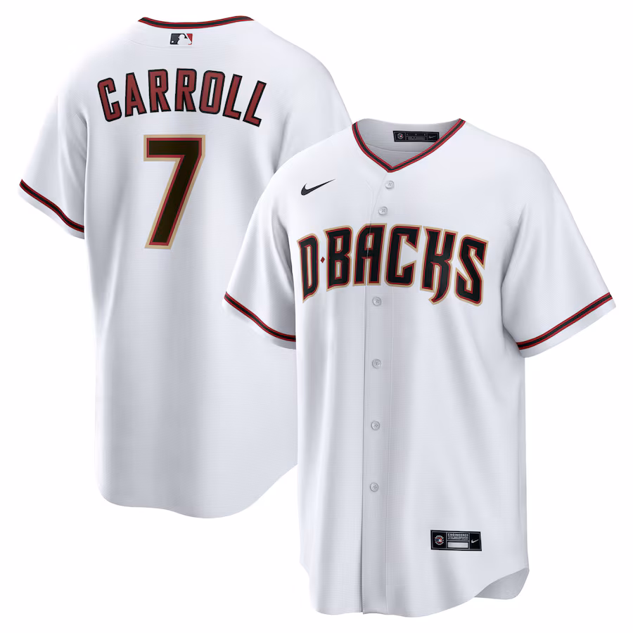 Men's Arizona Diamondbacks Corbin Carroll Nike White Home Replica Player Jersey - Ujersey Shop