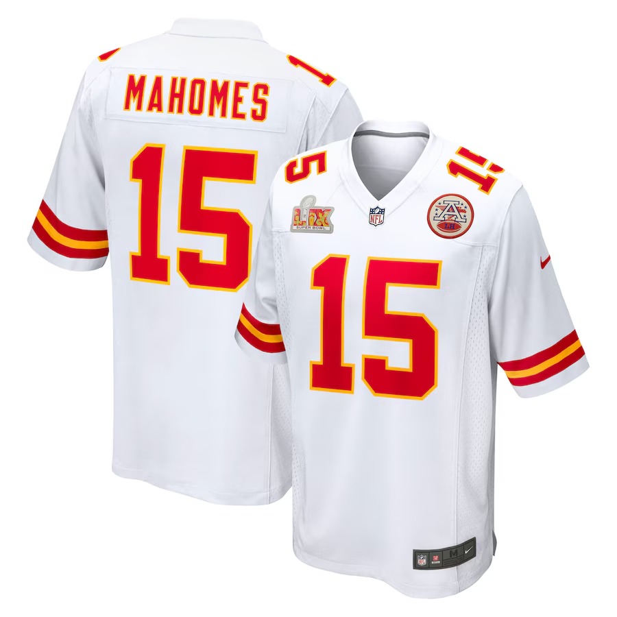 Men's Kansas City Chiefs Patrick Mahomes Nike White Super Bowl LIX Game Jersey - Ujersey Shop