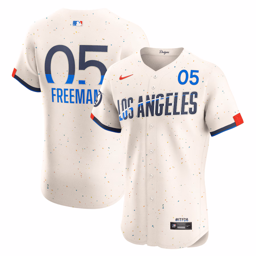 Men's Los Angeles Dodgers Freddie Freeman Nike Cream City Connect Elite Player Jersey - Ujersey Shop