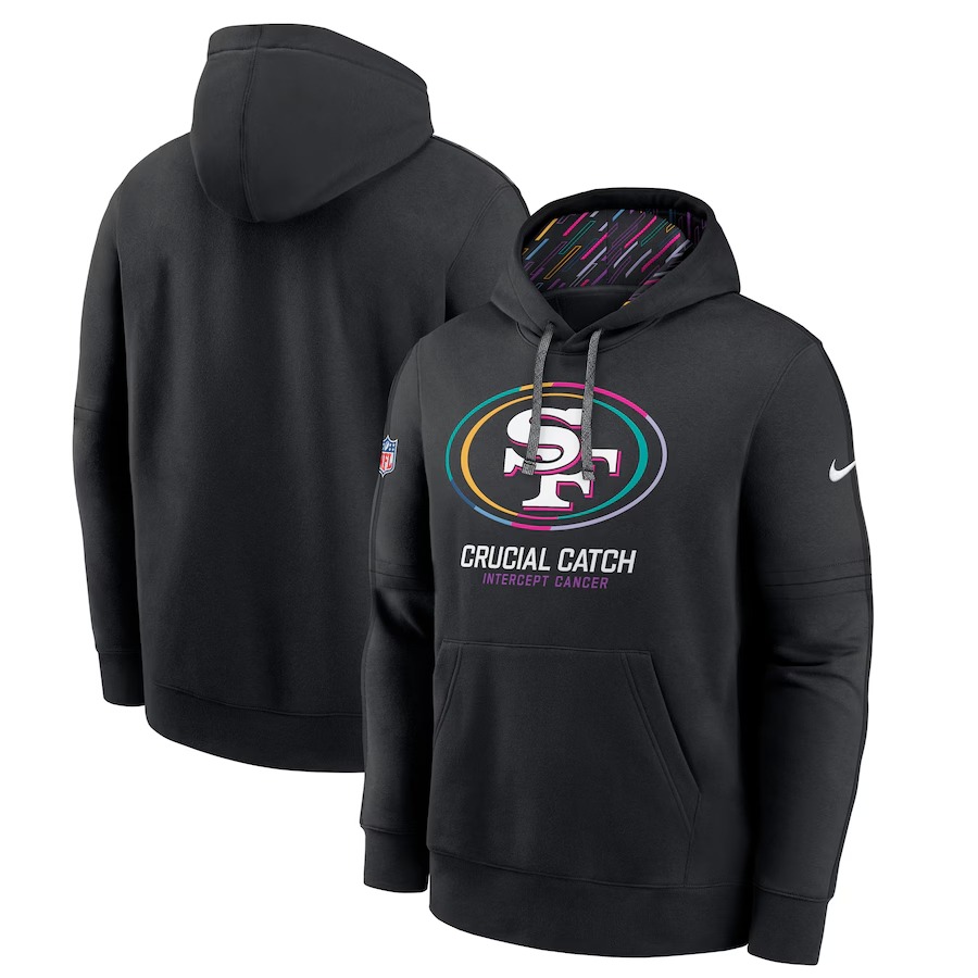 Men's San Francisco 49ers Nike Black 2024 NFL Crucial Catch Big & Tall Club Pullover Hoodie - Ujersey Shop