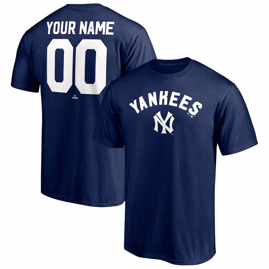 Men's New York Yankees Navy Cooperstown Winning Streak Personalized Name & Number T-Shirt - Ujersey Shop