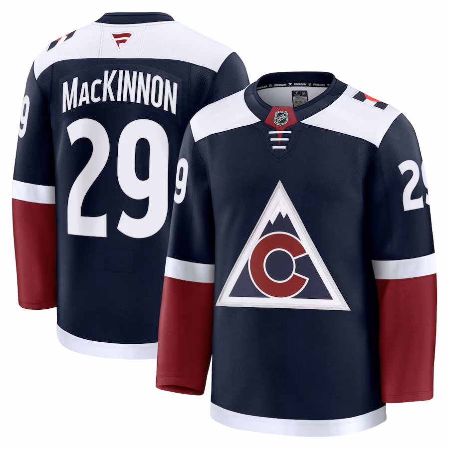 Men's Colorado Avalanche Nathan MacKinnon Fanatics Navy Alternate Premium Jersey - Ujersey Shop
