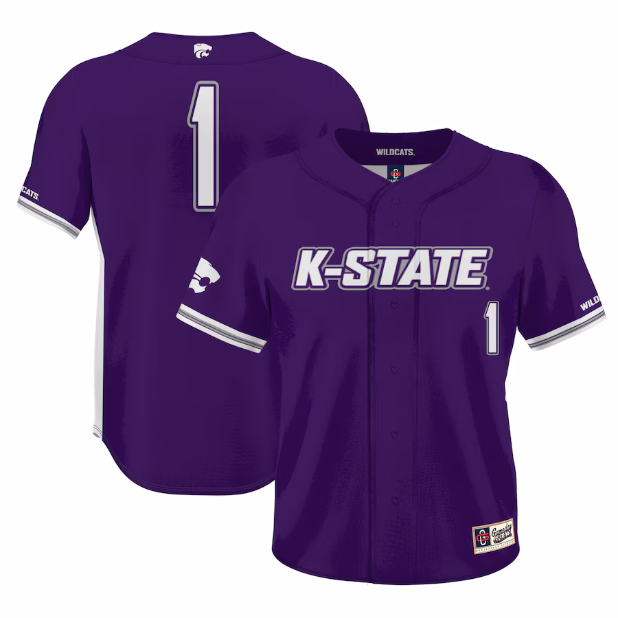 #1 Kansas State Wildcats GameDay Greats Lightweight Baseball Jersey - Purple - Ujersey Shop