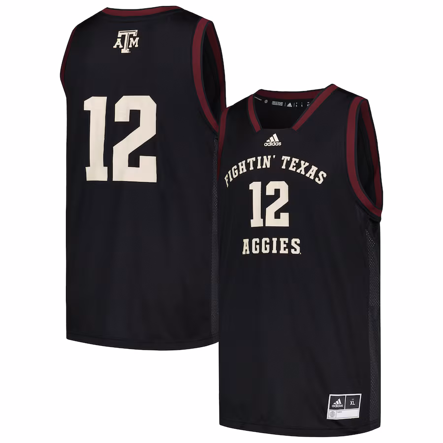 Men's adidas #12 Black Texas A&M Aggies Team Swingman Jersey - Ujersey Shop