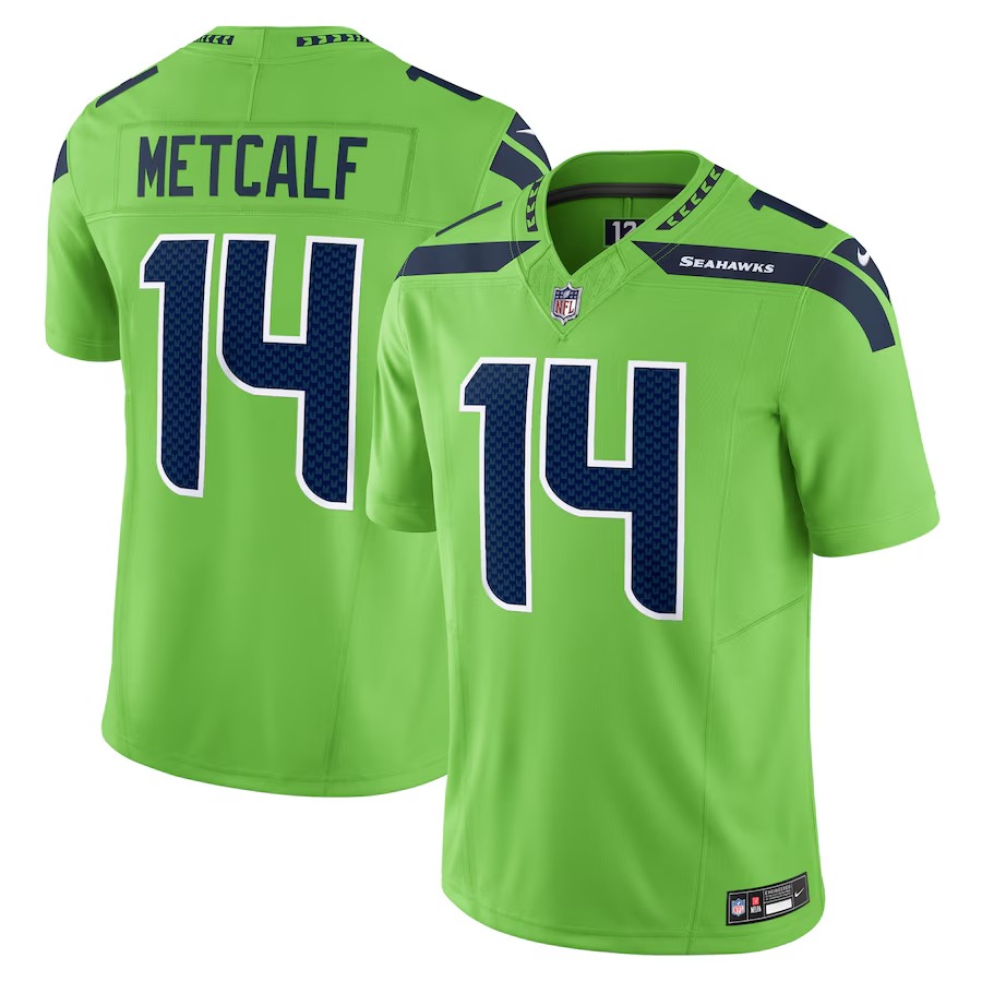 Men's Seattle Seahawks DK Metcalf Nike Neon Green Vapor F.U.S.E. Limited Jersey - Ujersey Shop