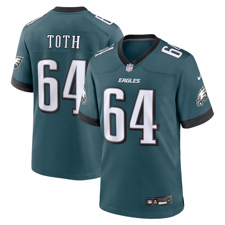 Men's Philadelphia Eagles Brett Toth Nike Midnight Green  Game Jersey - Ujersey Shop
