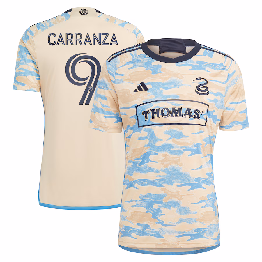 Men's Philadelphia Union Julian Carranza adidas Tan 2024 For Philly Replica Player Jersey - Ujersey Shop