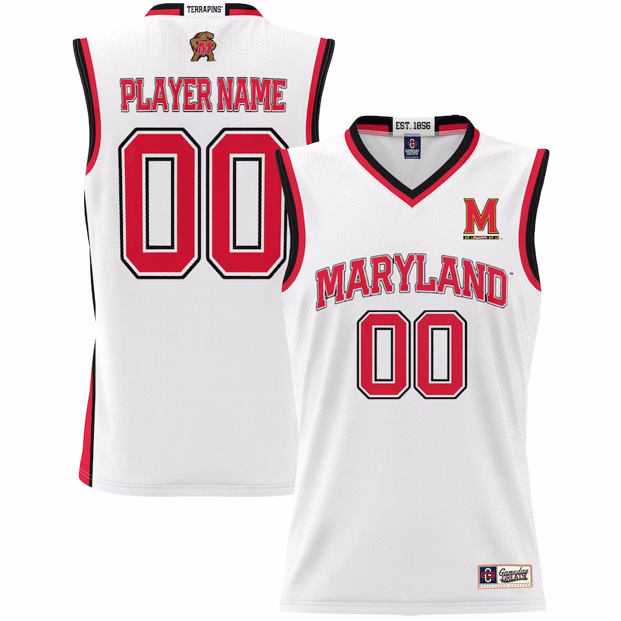 Maryland Terrapins GameDay Greats Youth NIL Pick-A-Player Lightweight Basketball Jersey - White - Ujersey Shop