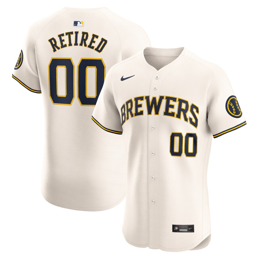 Men's Milwaukee Brewers Nike Cream Home Elite Pick-A-Player Retired Roster Jersey - Ujersey Shop
