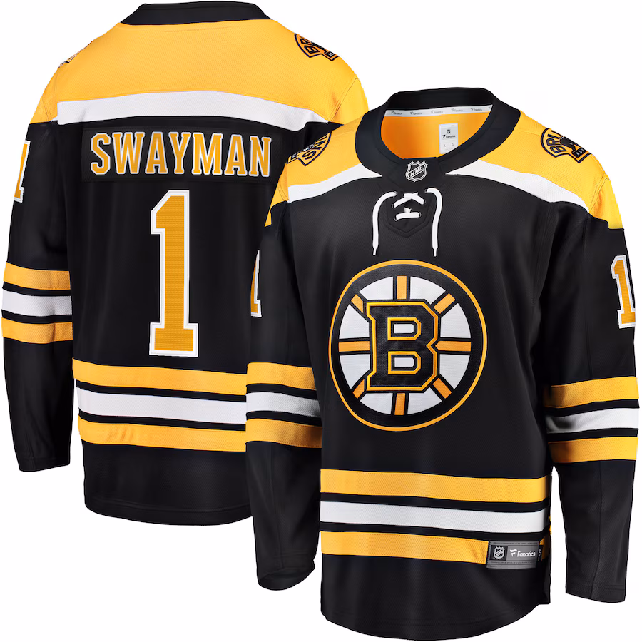 Men's Boston Bruins Jeremy Swayman Fanatics Black Home Breakaway Replica Jersey - Ujersey Shop