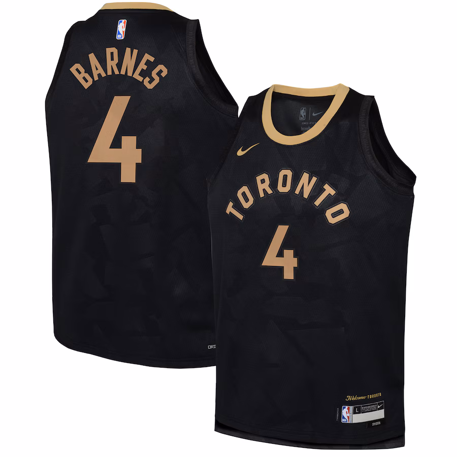 Youth Toronto Raptors Scottie Barnes Nike Black 2022/23 Swingman Jersey - City Edition - Ujersey Shop