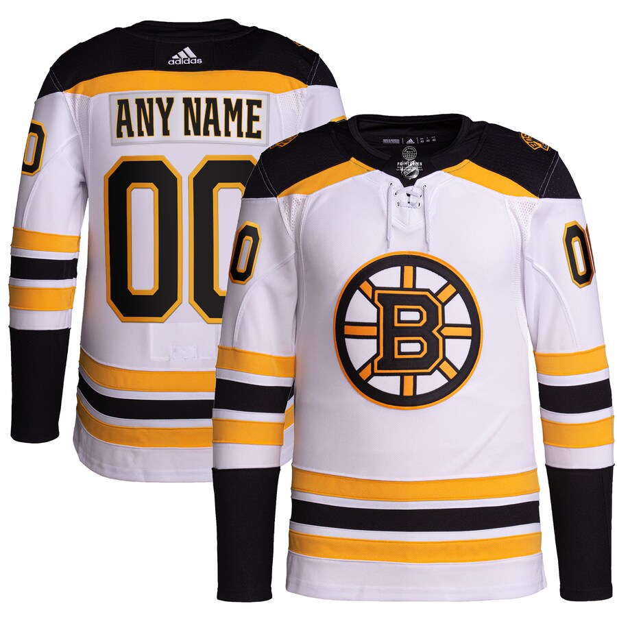 Men's Boston Bruins adidas White Away Primegreen Authentic Pro Custom Jersey - Ujersey Shop