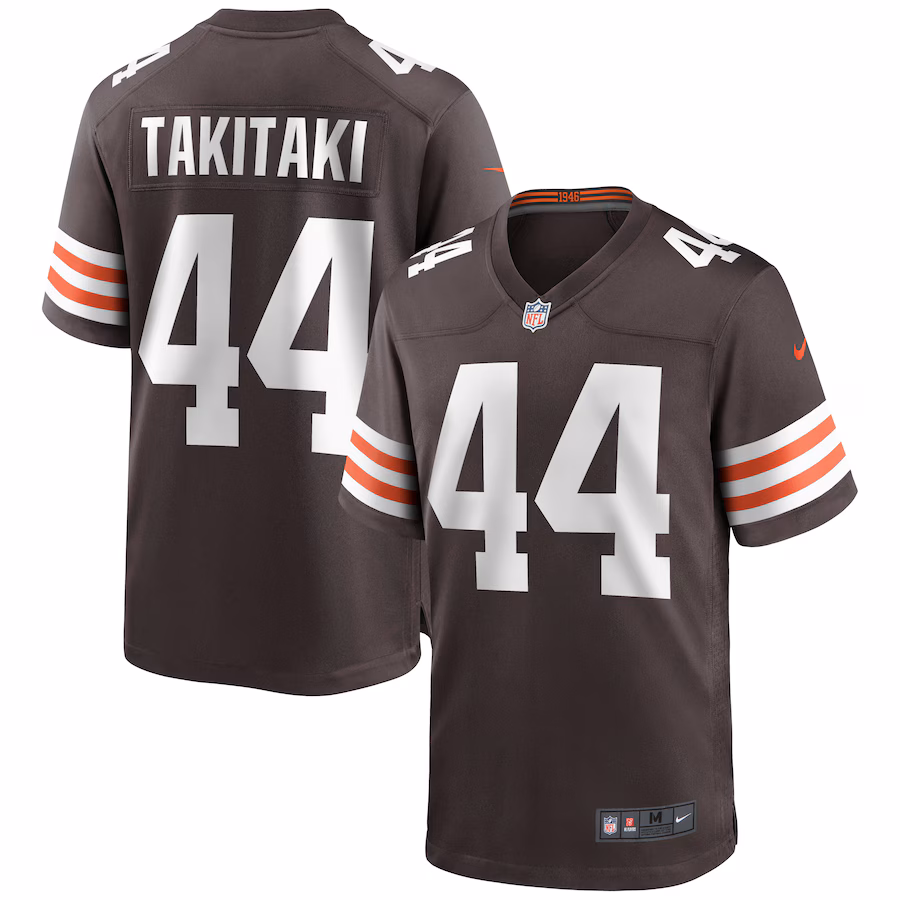 Men's Cleveland Browns Sione Takitaki Nike Brown Game Jersey - Ujersey Shop