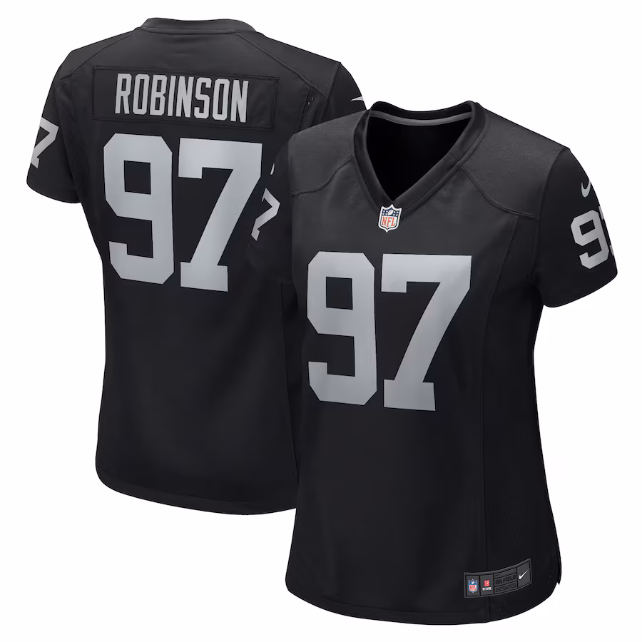 Women's Las Vegas Raiders Janarius Robinson Nike  Black Team Game Jersey - Ujersey Shop