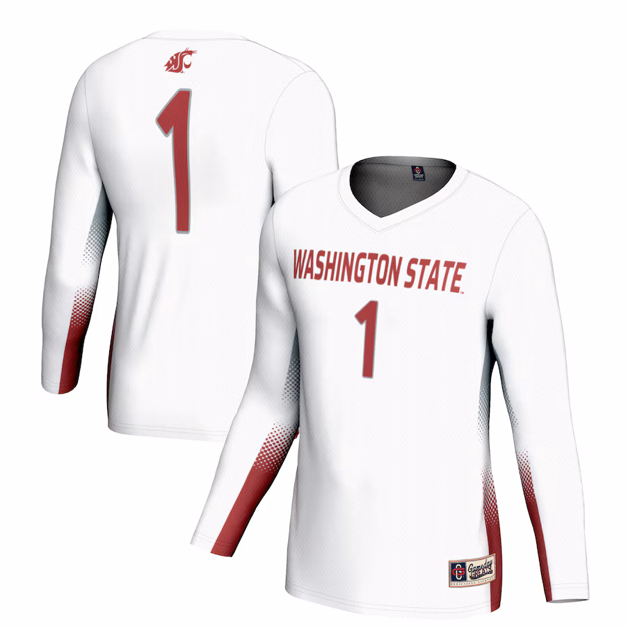 Youth GameDay Greats #1 White Washington State Cougars Lightweight Women's Volleyball Jersey - Ujersey Shop