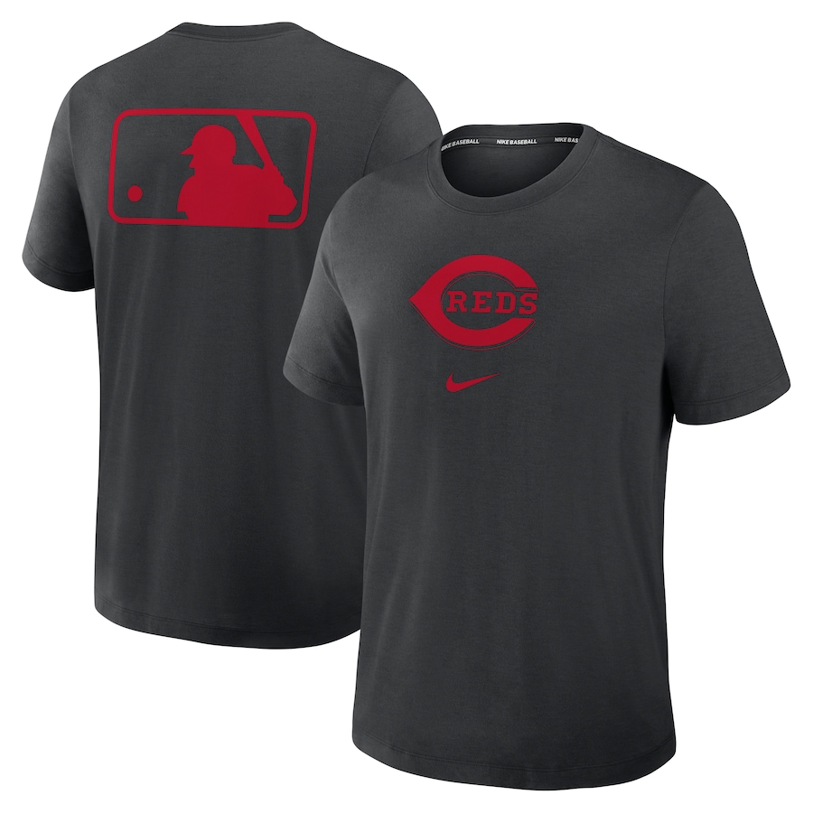 Men's Cincinnati Reds Nike Black Authentic Collection Early Work Tri-Blend Performance T-Shirt - Ujersey Shop