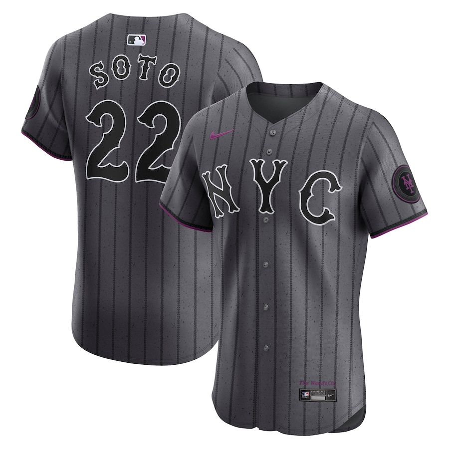 Men's New York Mets Juan Soto Nike Gray City Connect Elite Jersey - Ujersey Shop