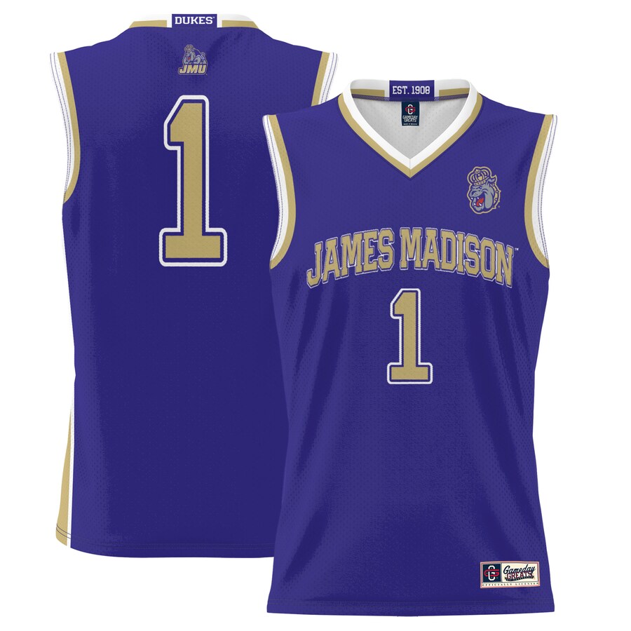 Youth GameDay Greats #1 Purple James Madison Dukes Lightweight Basketball Jersey - Ujersey Shop