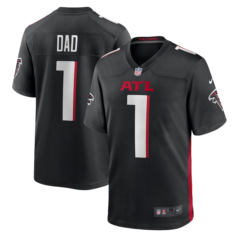 Men's Atlanta Falcons Number 1 Dad Nike Black Game Jersey - Ujersey Shop