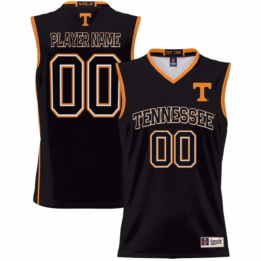 Tennessee Volunteers GameDay Greats Unisex  Lightweight NIL Pick-A-Player Basketball Jersey - Black - Ujersey Shop