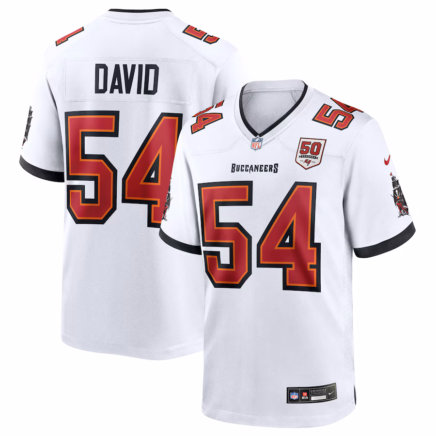 Men's Tampa Bay Buccaneers Lavonte David Nike White 50th Season White Game Jersey - Ujersey Shop