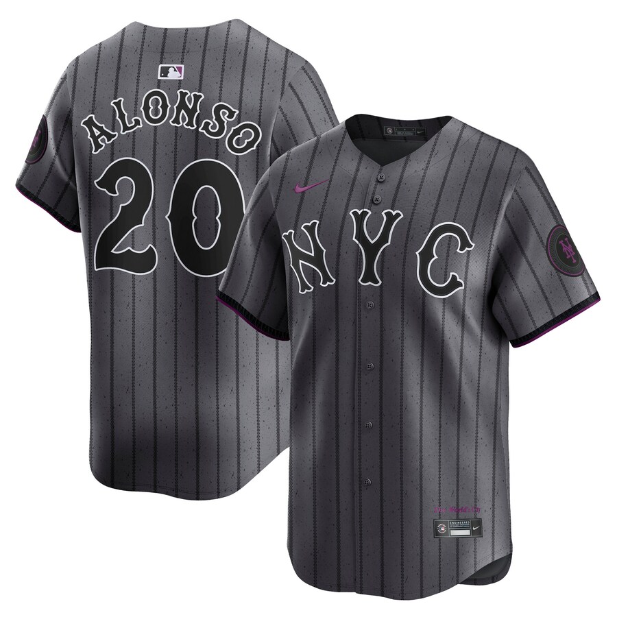 Men's New York Mets Pete Alonso Nike Gray City Connect Limited Player Jersey - Ujersey Shop