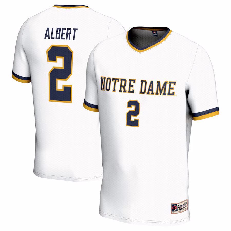 Korbin Albert Notre Dame Fighting Irish GameDay Greats Unisex Women's Soccer Lightweight Fashion Jersey - White - Ujersey Shop