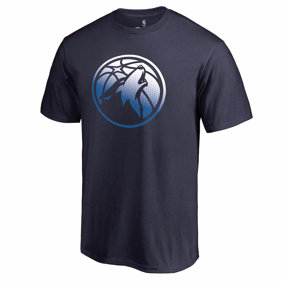 Men's Minnesota Timberwolves Navy Gradient Logo T-Shirt - Ujersey Shop