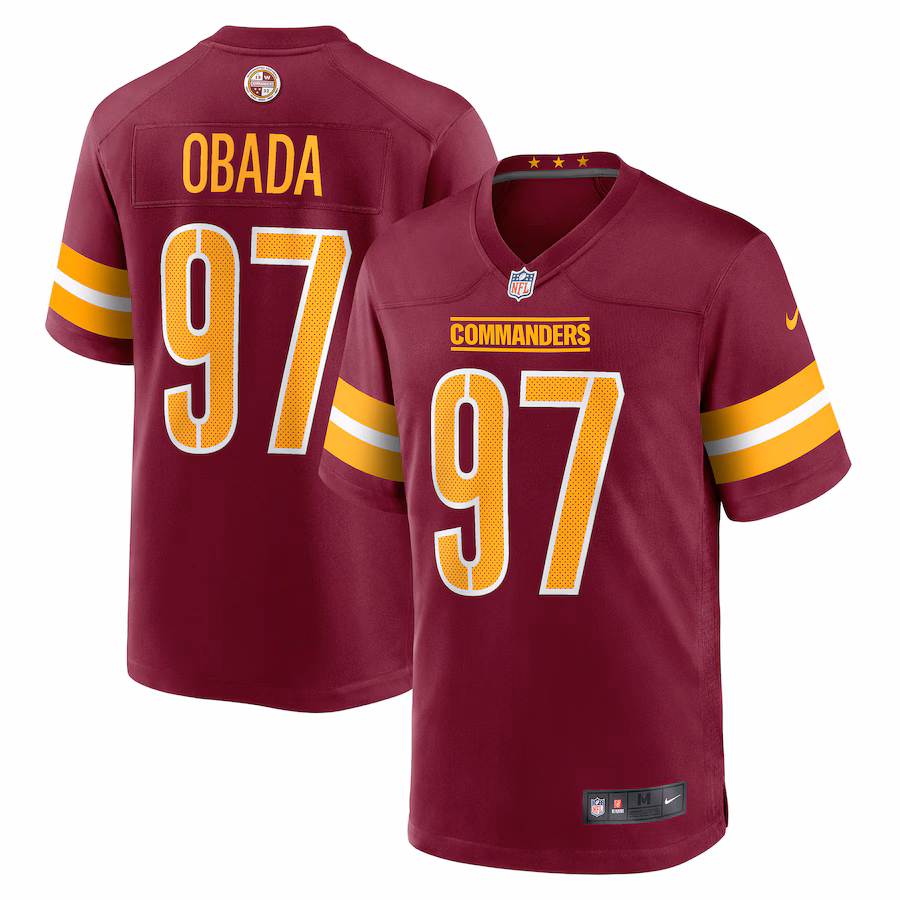 Men's Washington Commanders Efe Obada Nike Burgundy Game Jersey - Ujersey Shop