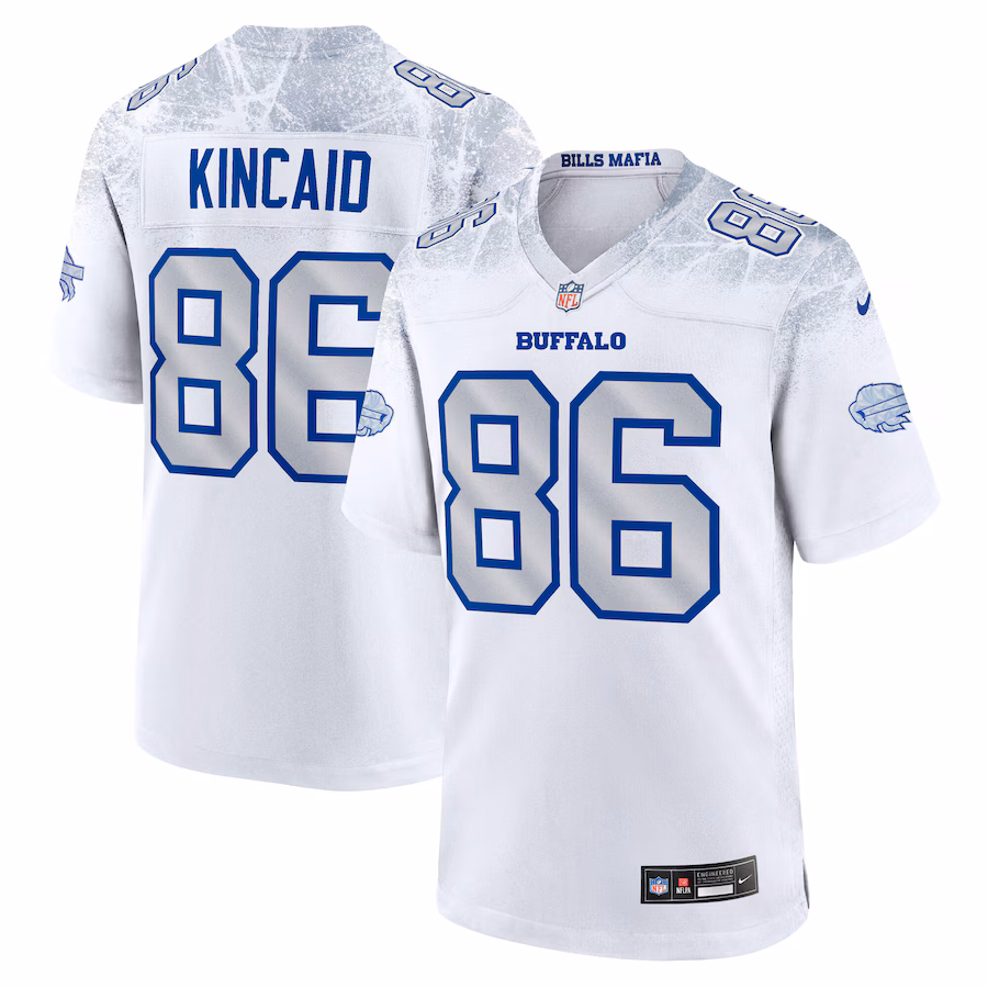 Men's Buffalo Bills Dalton Kincaid Nike White 2025 Rivalries Collection Game Jersey - Ujersey Shop
