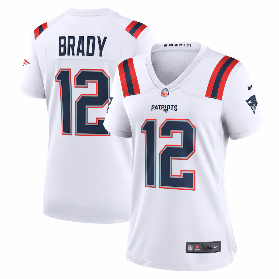 Women's New England Patriots Tom Brady Nike White Retired Game Jersey - Ujersey Shop