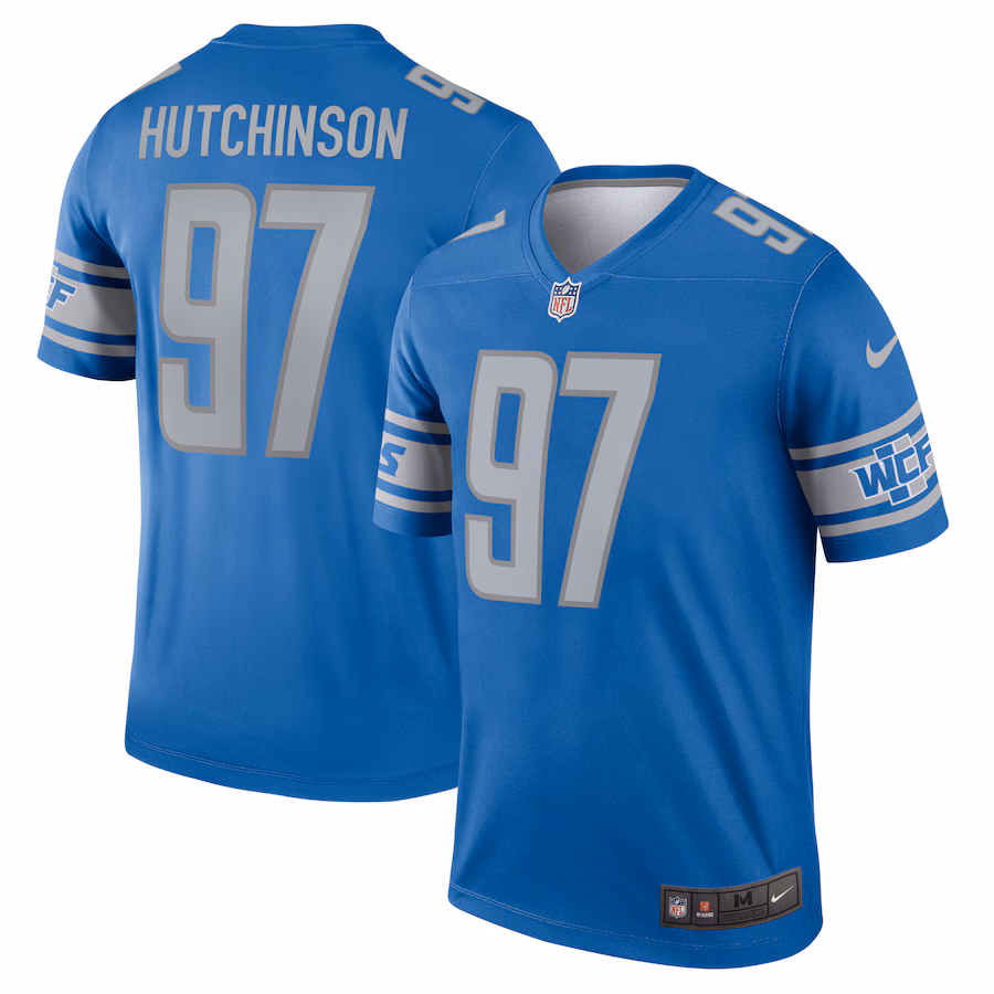 Men's Detroit Lions Aidan Hutchinson Nike Blue Legend Jersey - Ujersey Shop